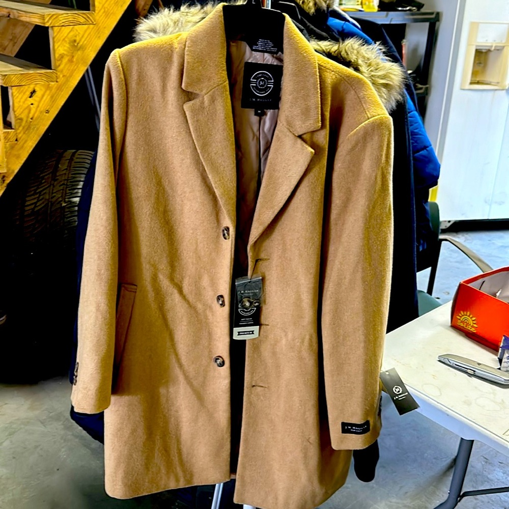 NWT men's dress coat camel color